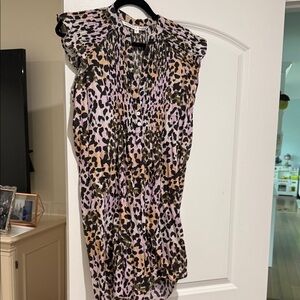 Veronica Beard - Cotton Leopard Print Sleeveless Dress